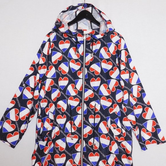 PARKA IN A POCKET Amsterdam Holland Dutch Hearts Lightweight Packable Jacket L - Picture 5 of 11